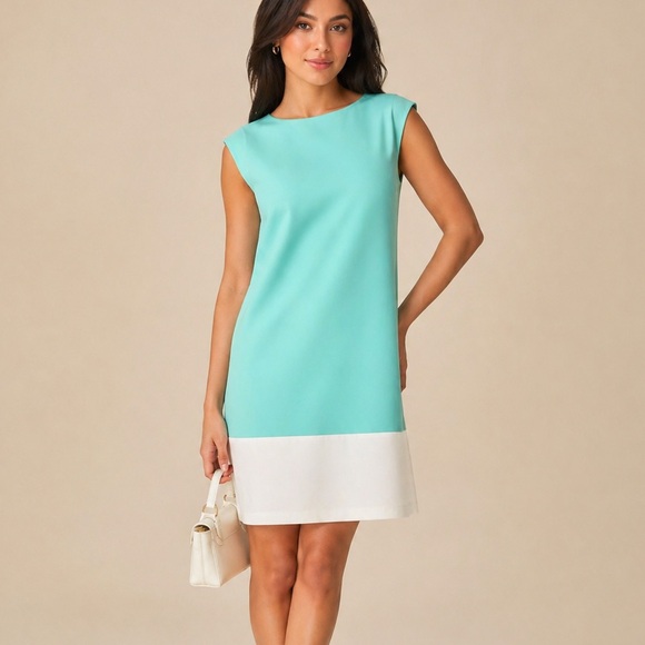 The Limited Dresses & Skirts - The Limited Mint and White Colorblock Shift Dress